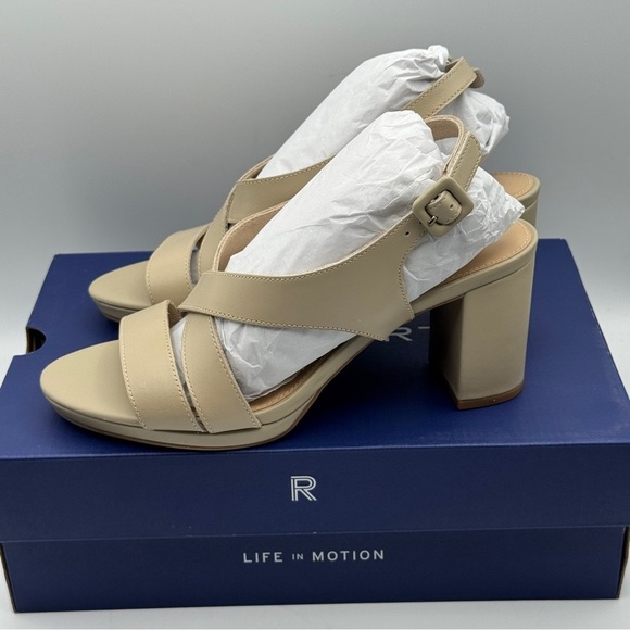 Rockport Tabitha Sling Taupe Leather Heels – 8.5M - Picture 3 of 7